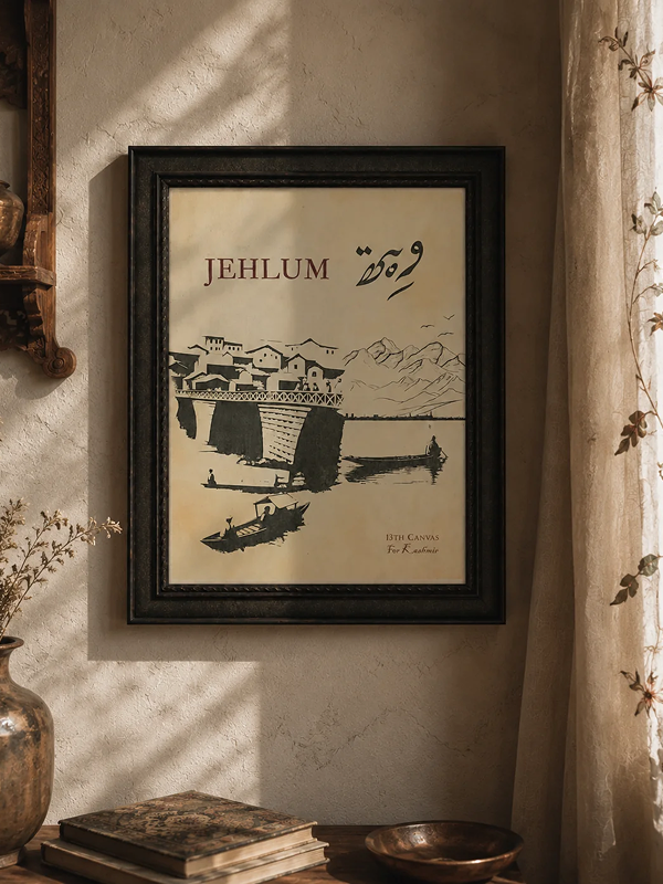 Jehlum (Vyeth) Canvas Frame - A3 Premium Framed Wall Art