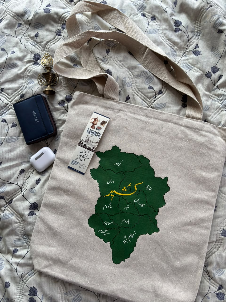 Kashmir Map Tote Bag