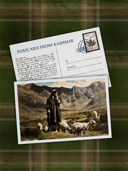 Postcard From Kashmir - A Sheperdess 1900-1908